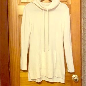 Athleta Cashmere Hooded Tunic Cream Medium